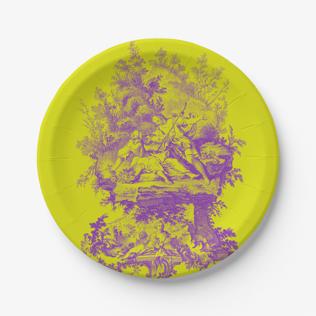 Toile Paper Plates French Pastoral