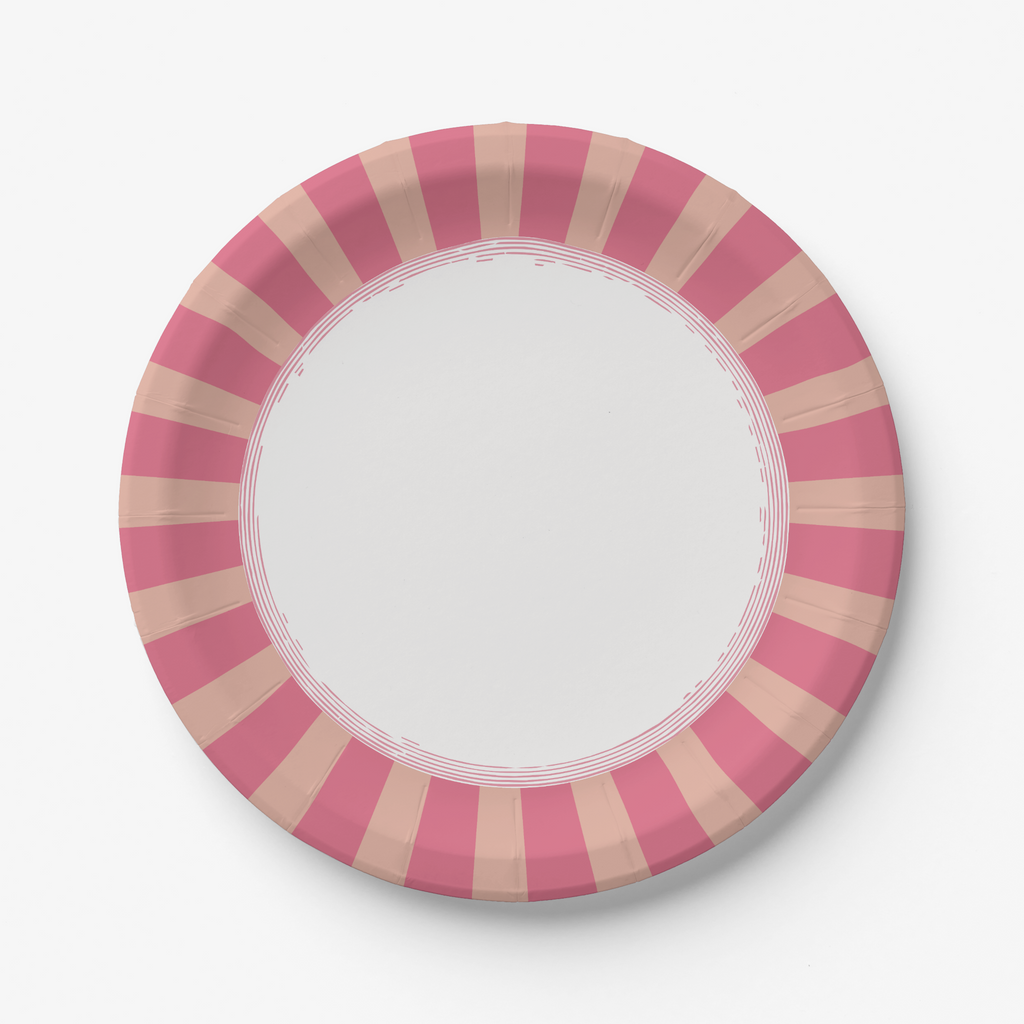 Les Fleurs Radial Stripe Paper Plate (8 pk)