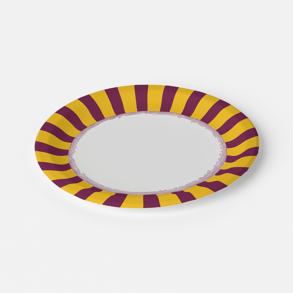 Les Fleurs Radial Stripe Paper Plate (8 pk)