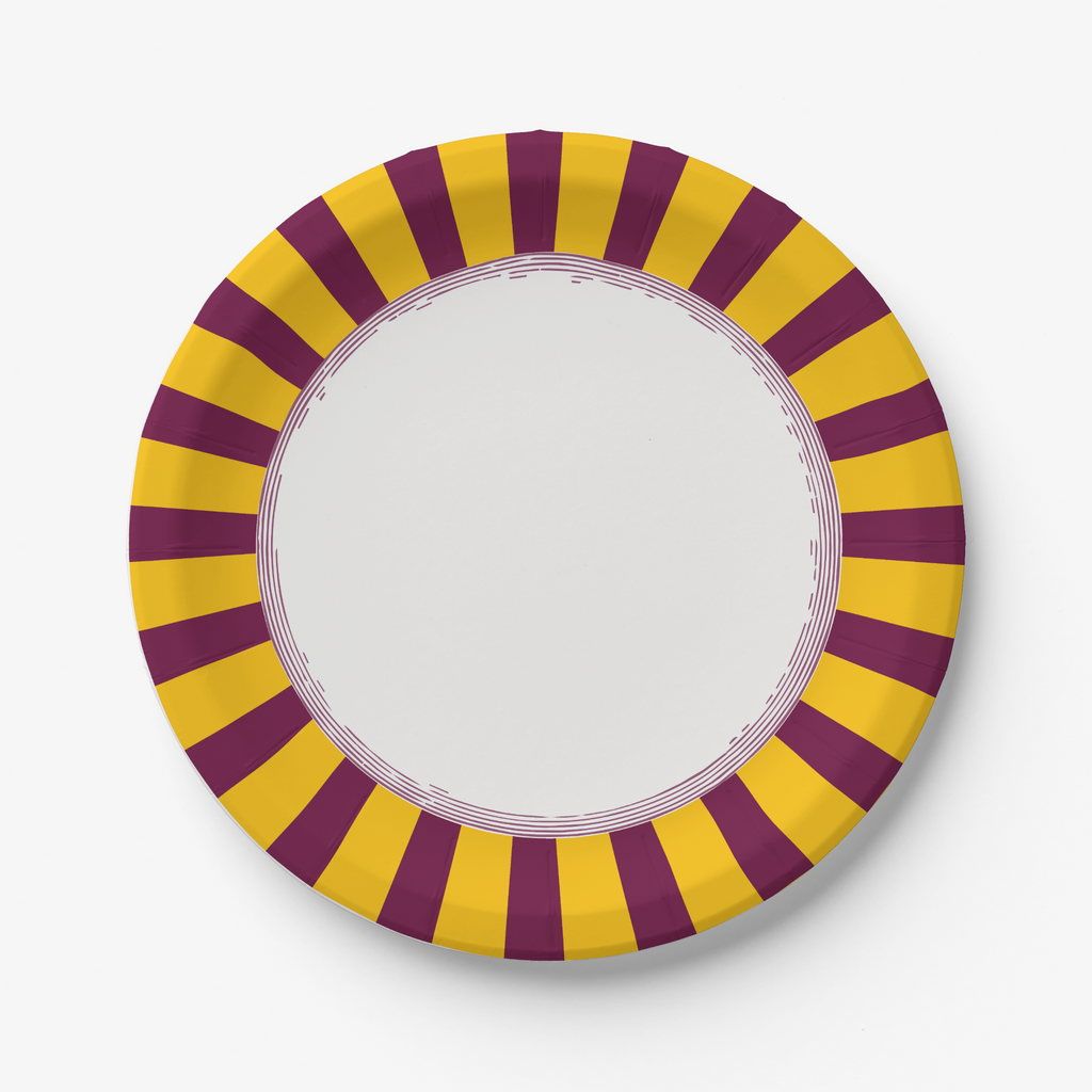 Les Fleurs Radial Stripe Paper Plate (8 pk)