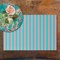 Tear Away Pink Aqua Paper Party Placemat