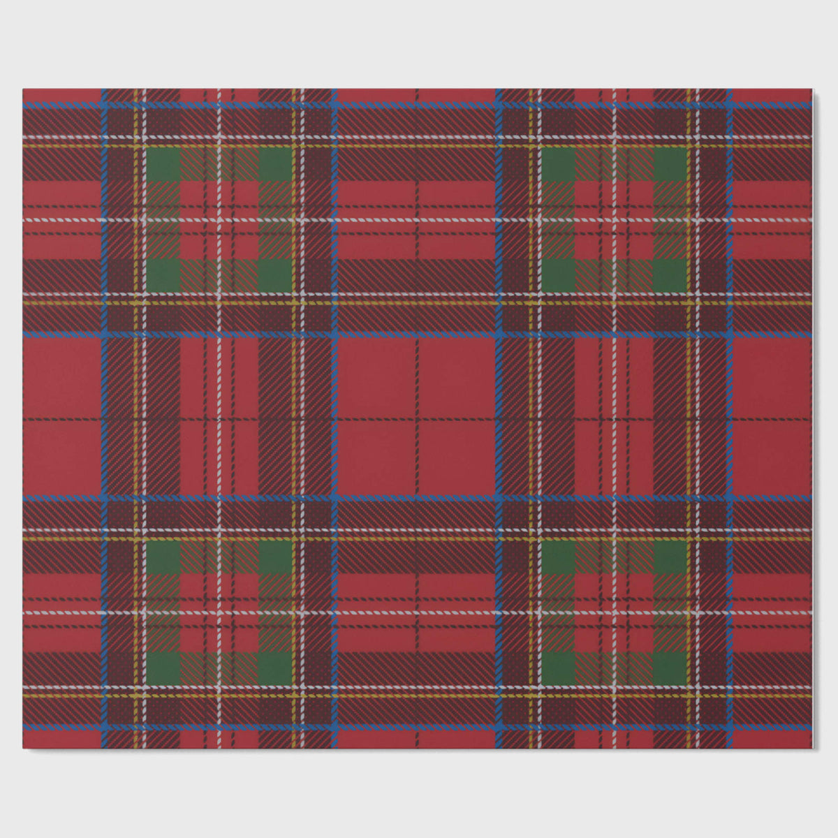 Noël Le Tartan table runner — red tartan with green blocks and a blue over-check, shown flat