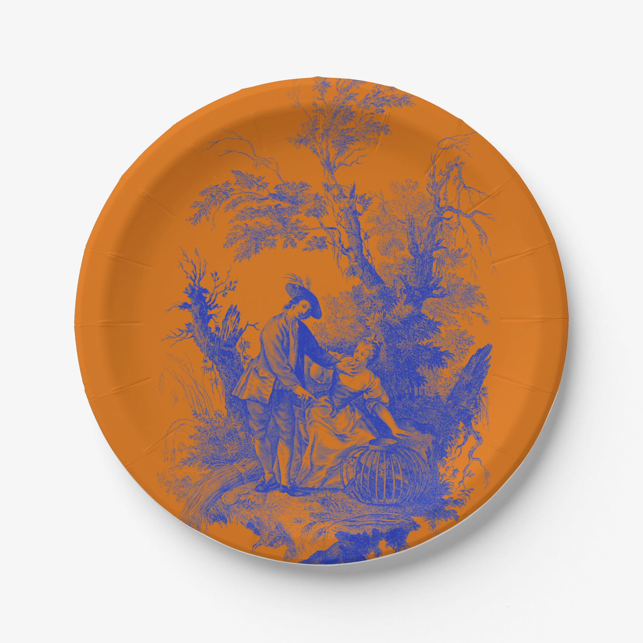 Toile Paper Plates French Pastoral