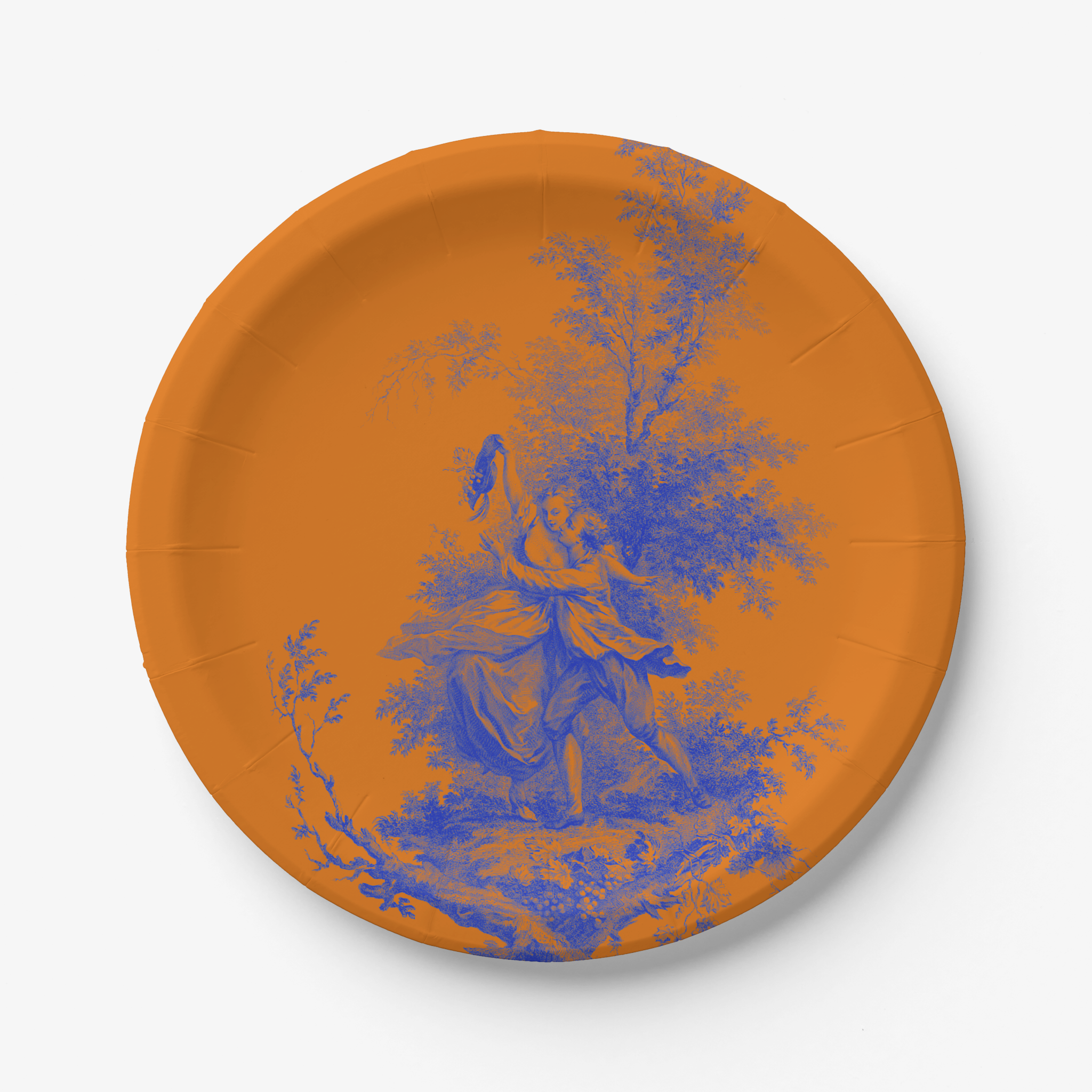 Toile Paper Plates French Pastoral