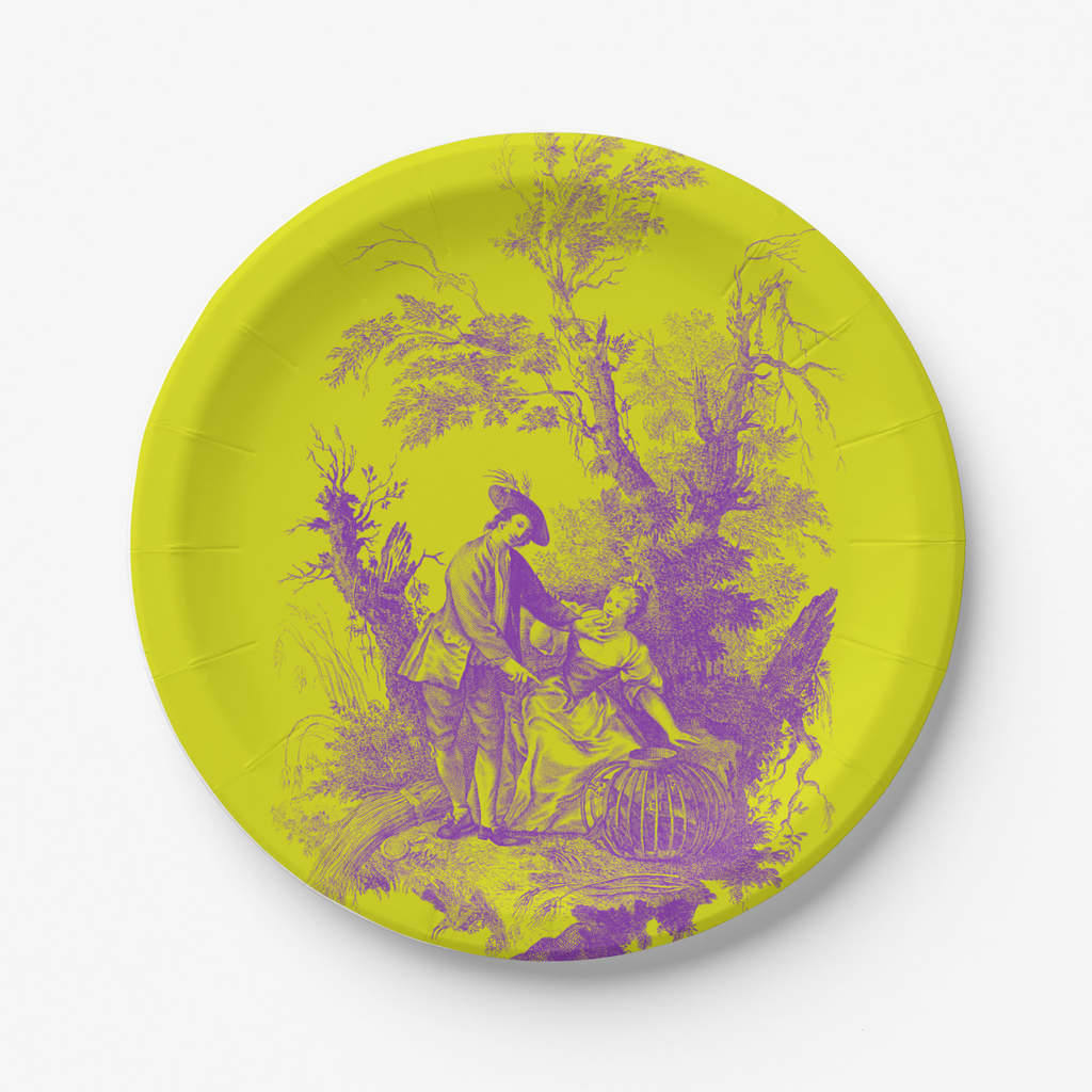 Toile Paper Plates French Pastoral