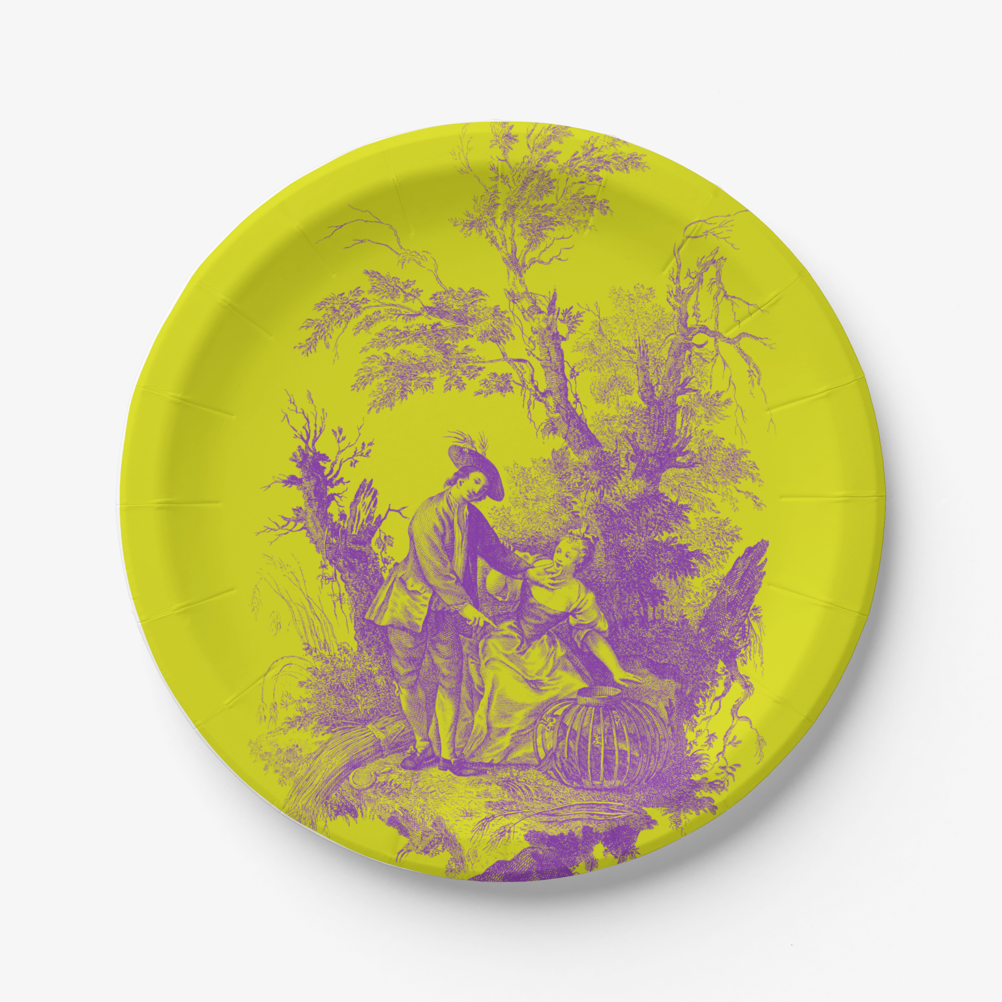 Toile Paper Plates French Pastoral