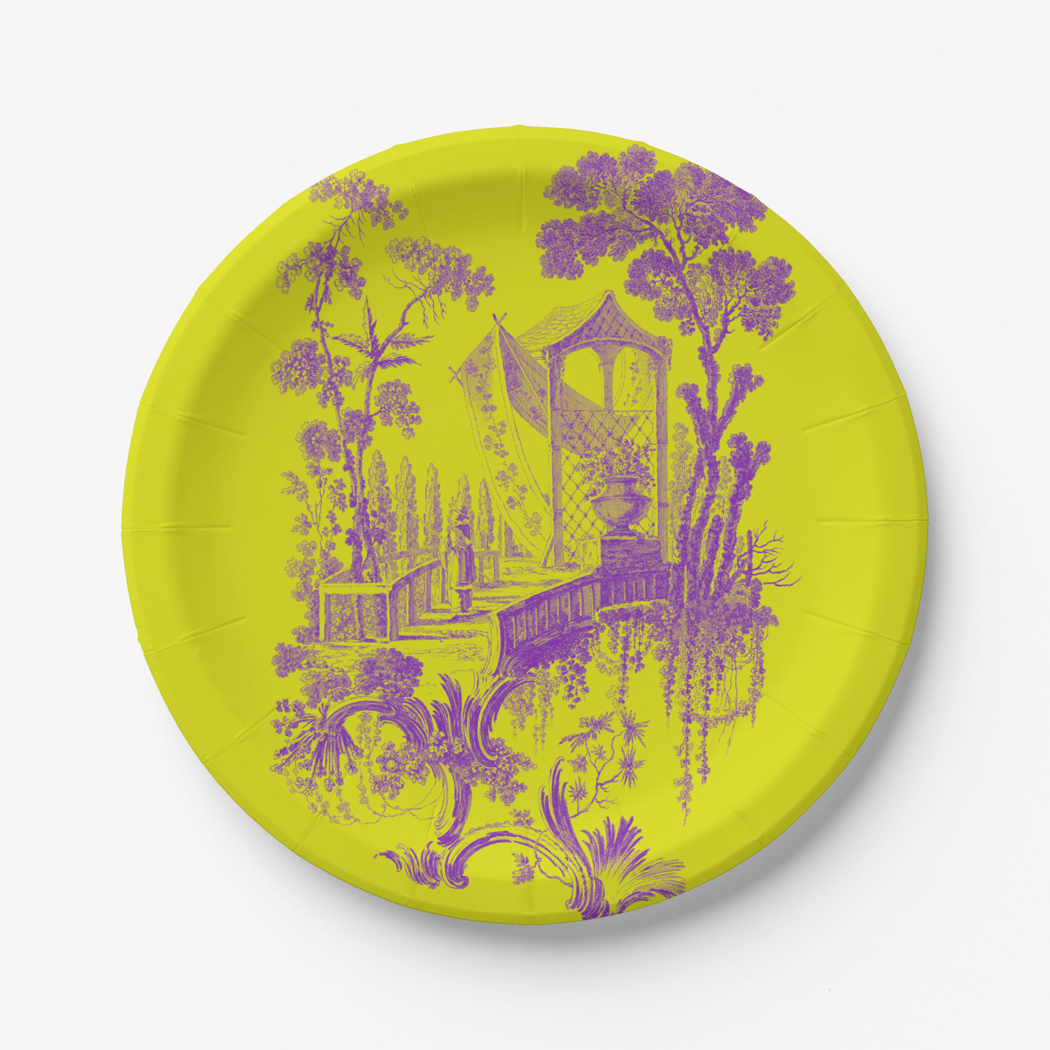 Toile Paper Plates French Pastoral