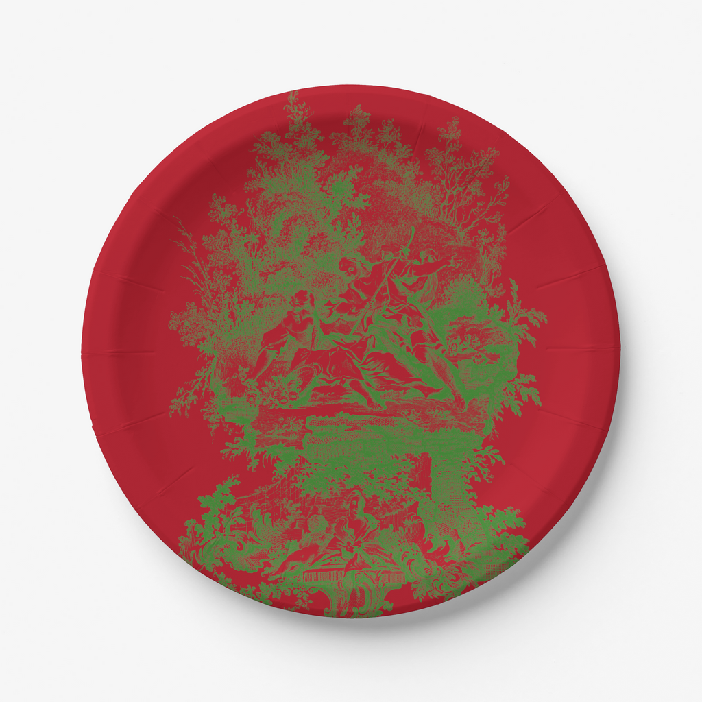 Toile Paper Plates French Pastoral