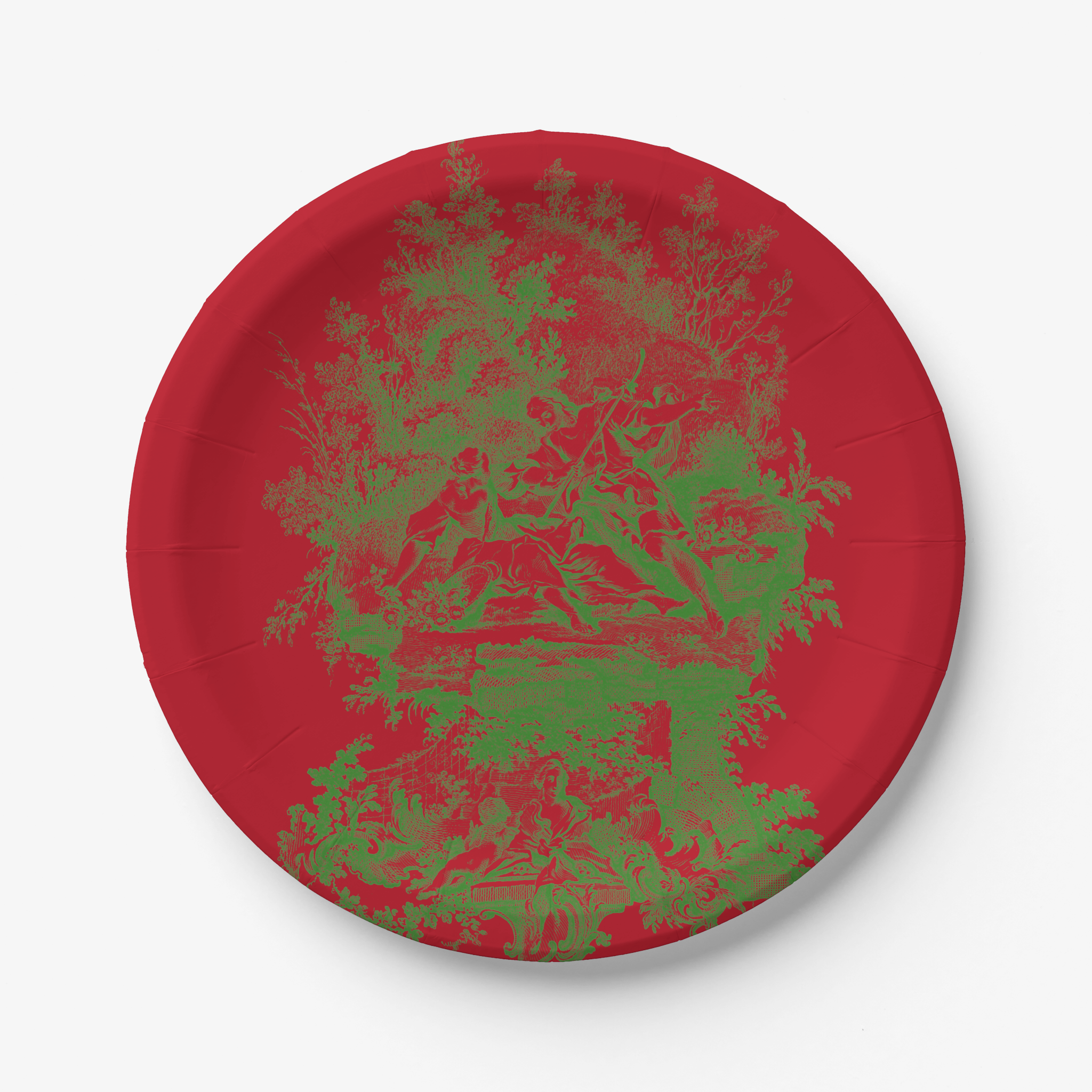 Toile Paper Plates French Pastoral