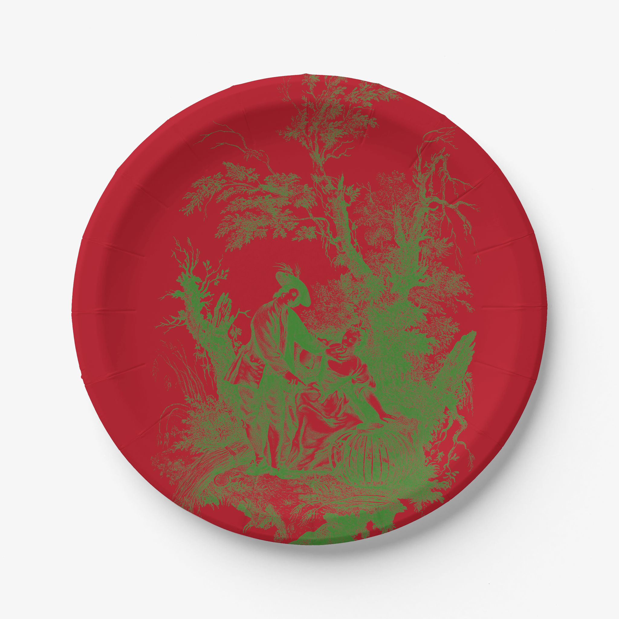 Toile Paper Plates French Pastoral