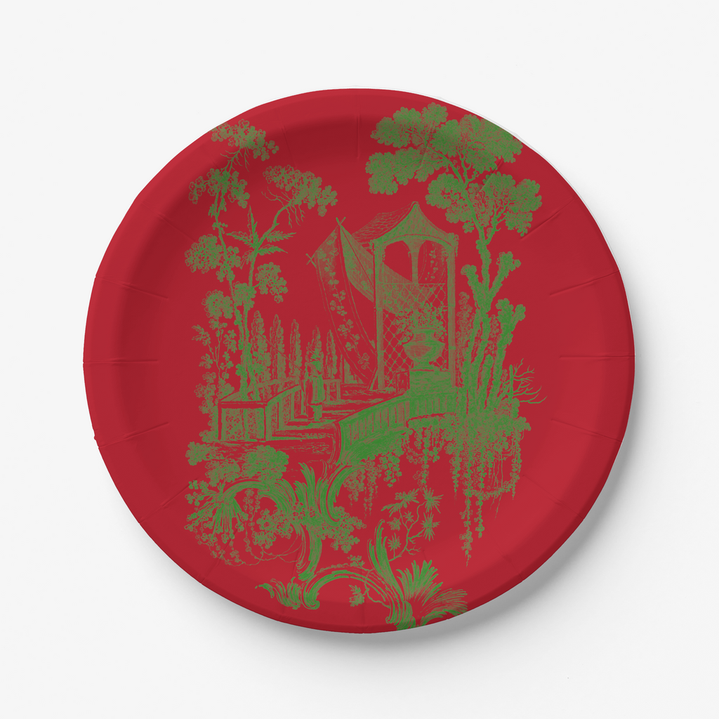 Toile Paper Plates French Pastoral