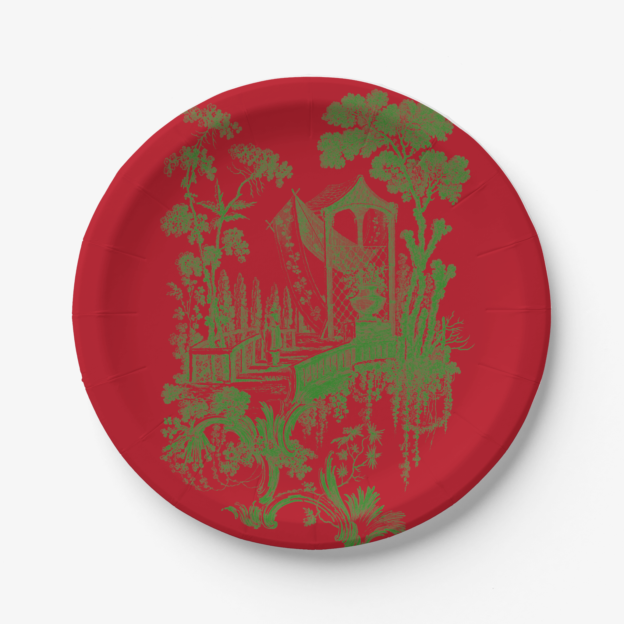 Toile Paper Plates French Pastoral