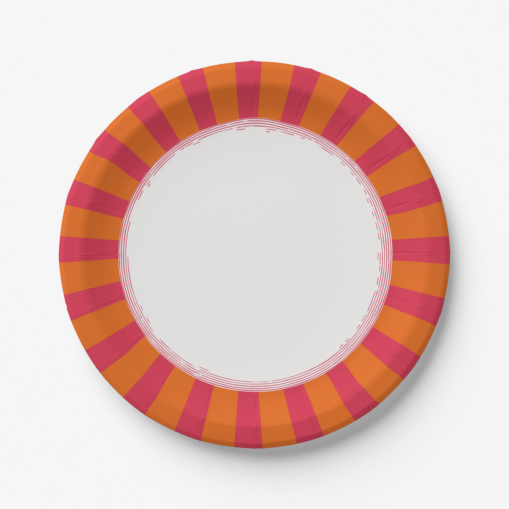 Les Fleurs Radial Stripe Paper Plate (8 pk)