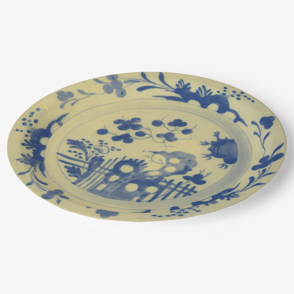 La Chinoiserie Porcelain chinoiserie garden paper plate angled