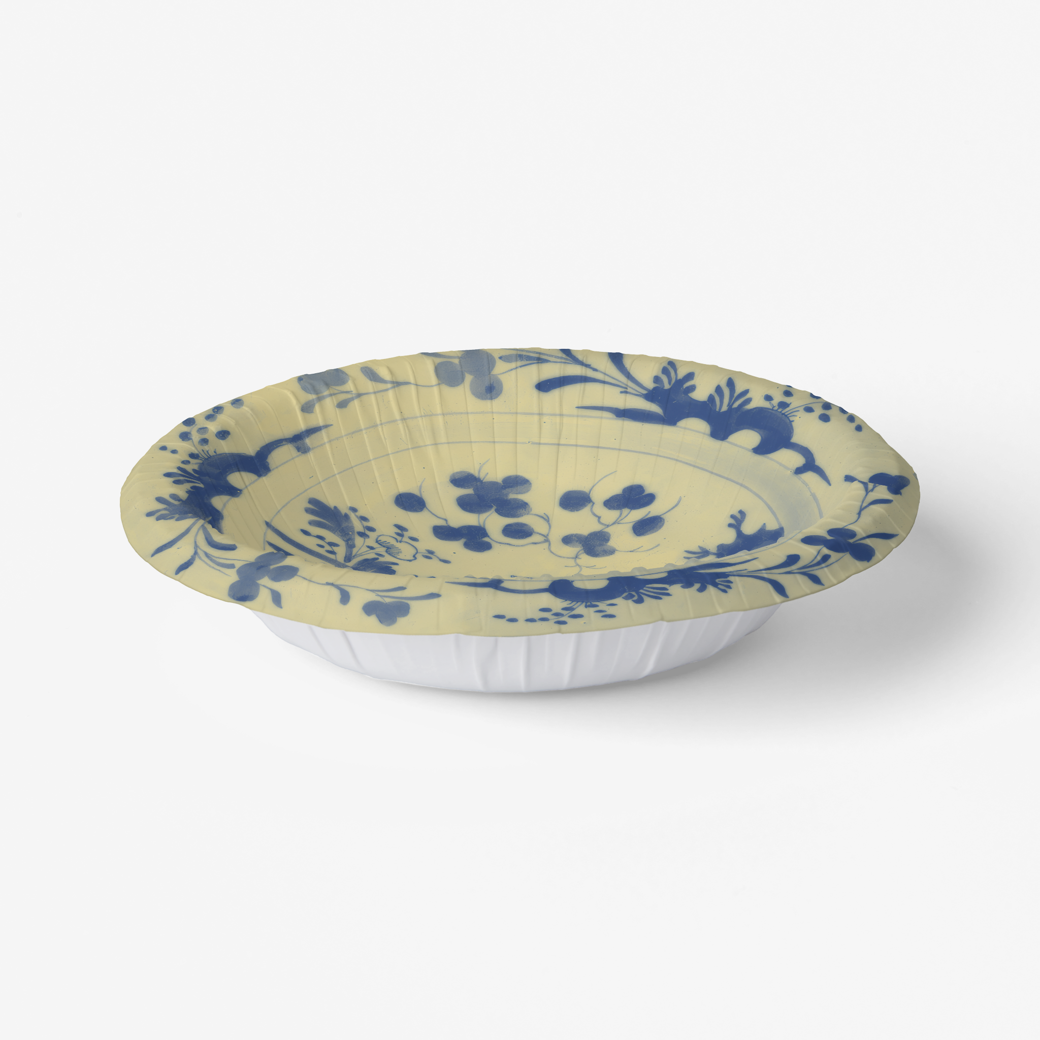 La Chinoiserie Porcelain chinoiserie garden paper plate angled