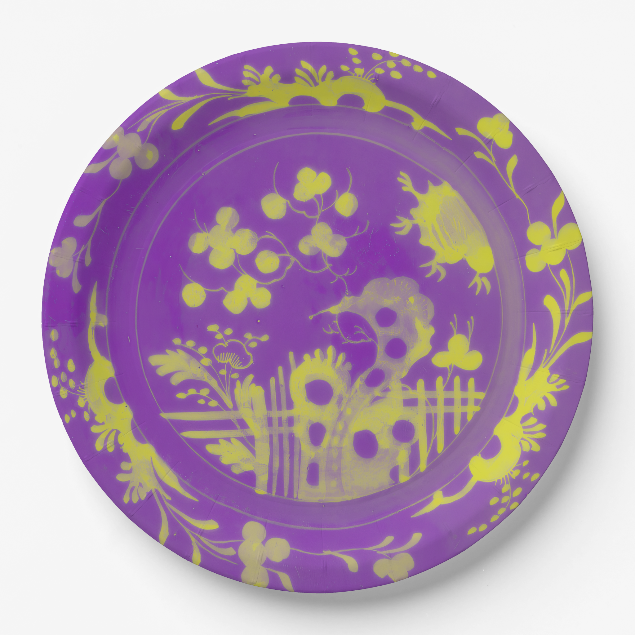 La Chinoiserie Violet chinoiserie garden paper plate