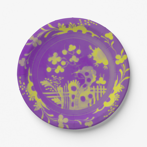 La Chinoiserie Violet chinoiserie garden paper plate