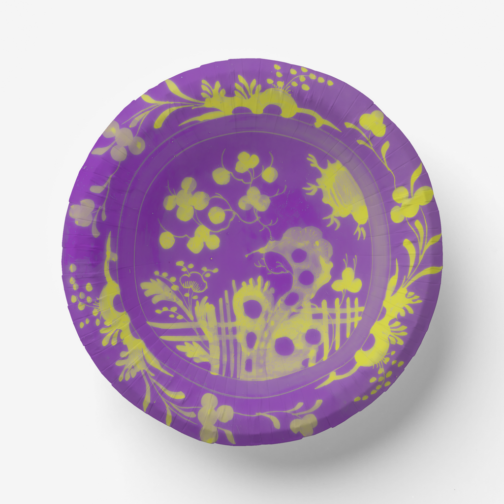 La Chinoiserie Violet chinoiserie garden paper plate