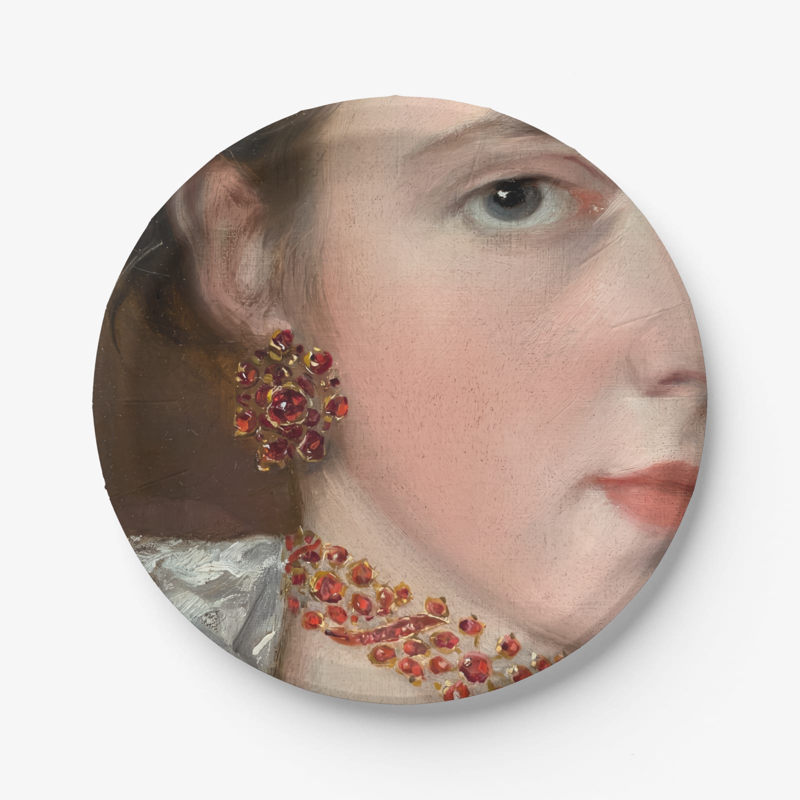 Portrait and Garnets Paper Plates, Set of 8 — Noël – Vintage
