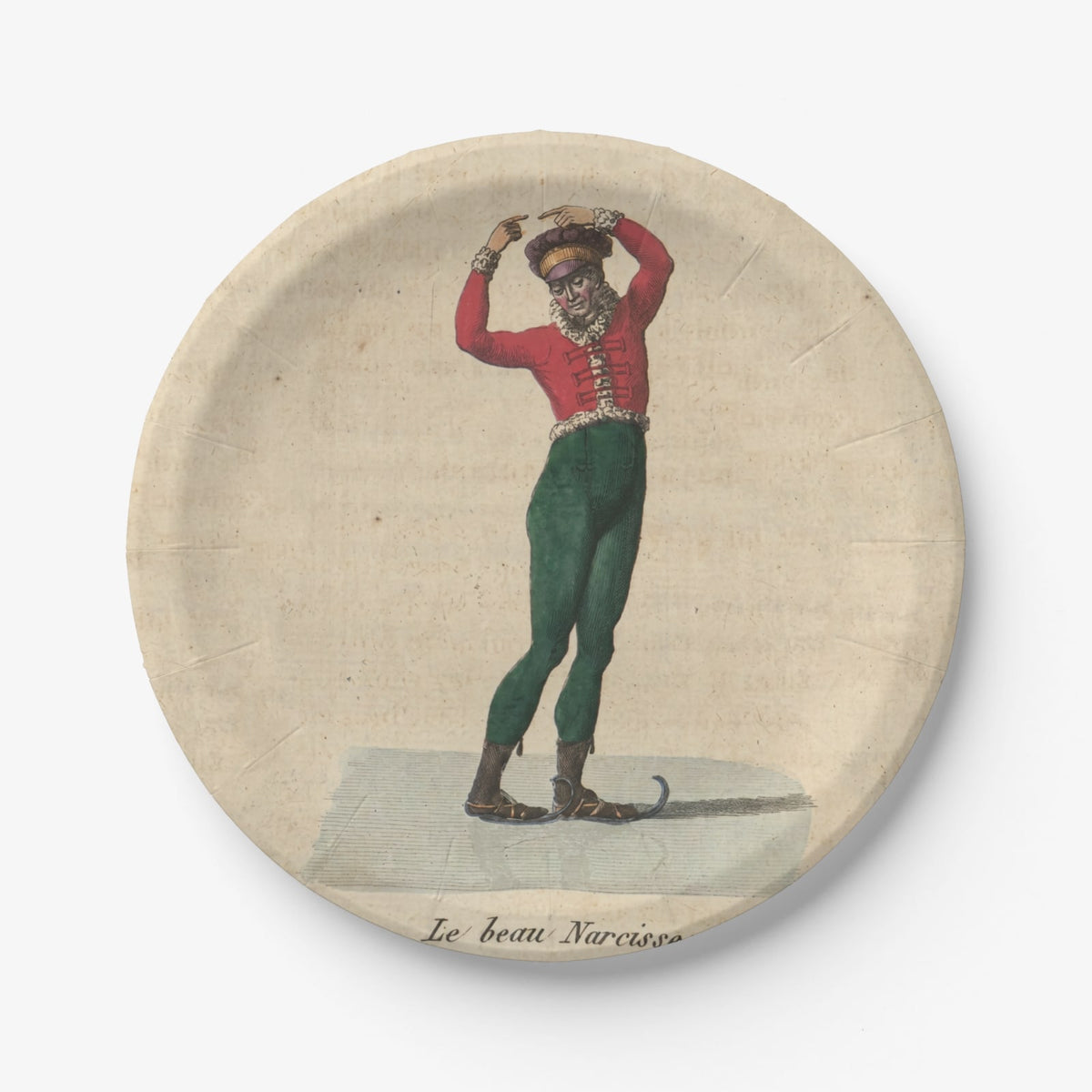 Vintage Voyagers France Le Beau Narcisse Paper Party Plates