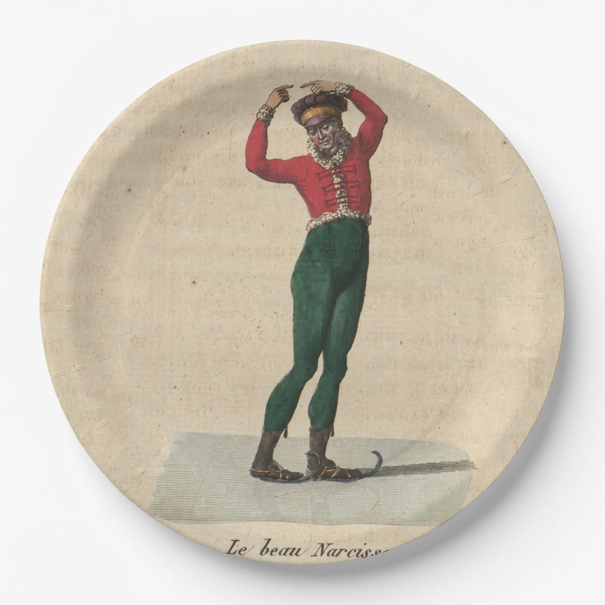 Vintage Voyagers France Le Beau Narcisse Paper Party Plates