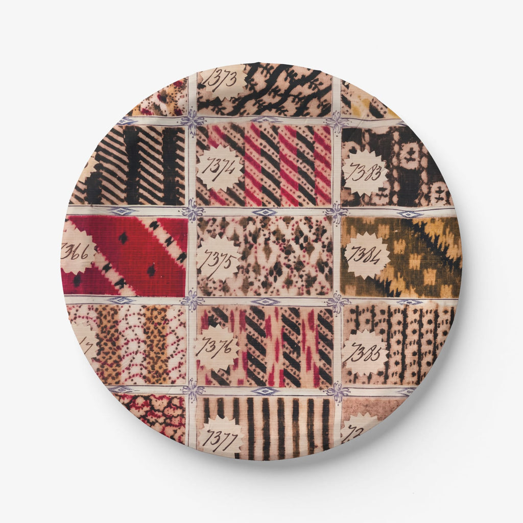 Fabric swatch book paper plate