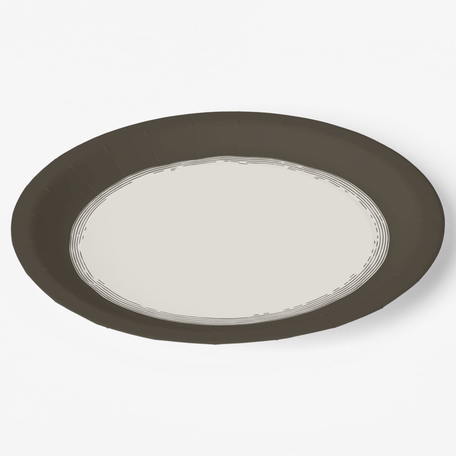 Les Classiques Umber paper plate, angled view