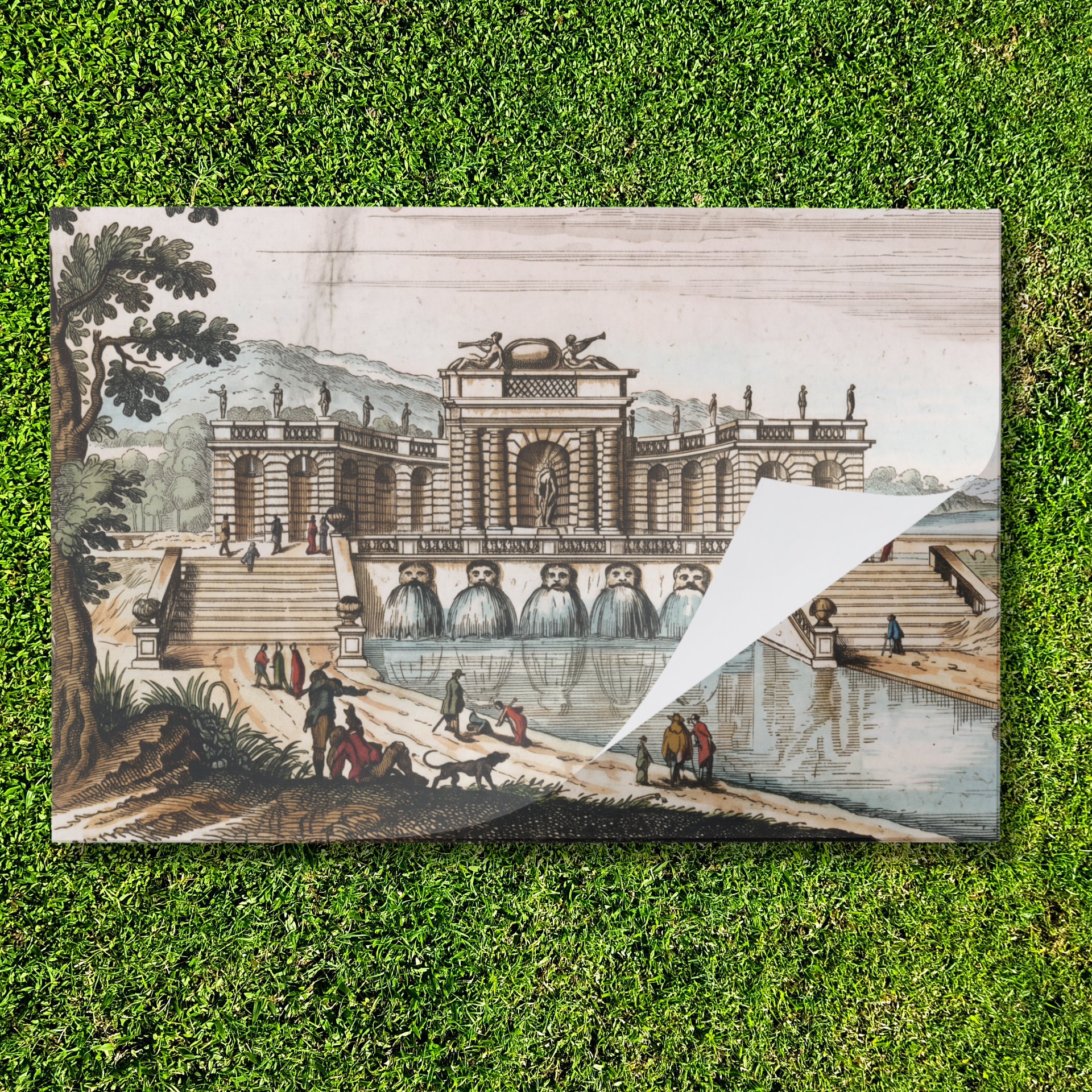 Water Chateau paper placemat — folded
