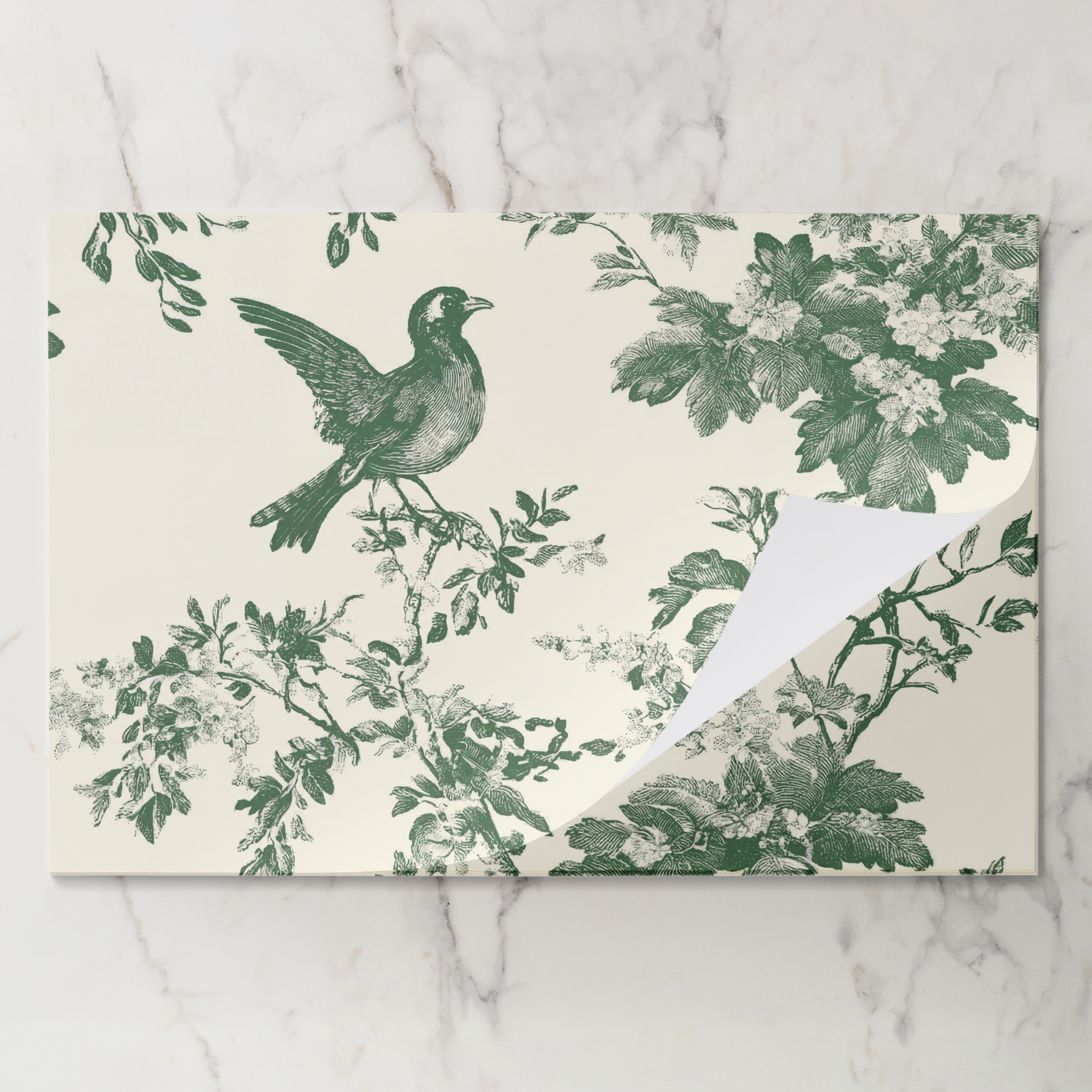 L'oiseau Green Toile Tear Away Paper Placemat