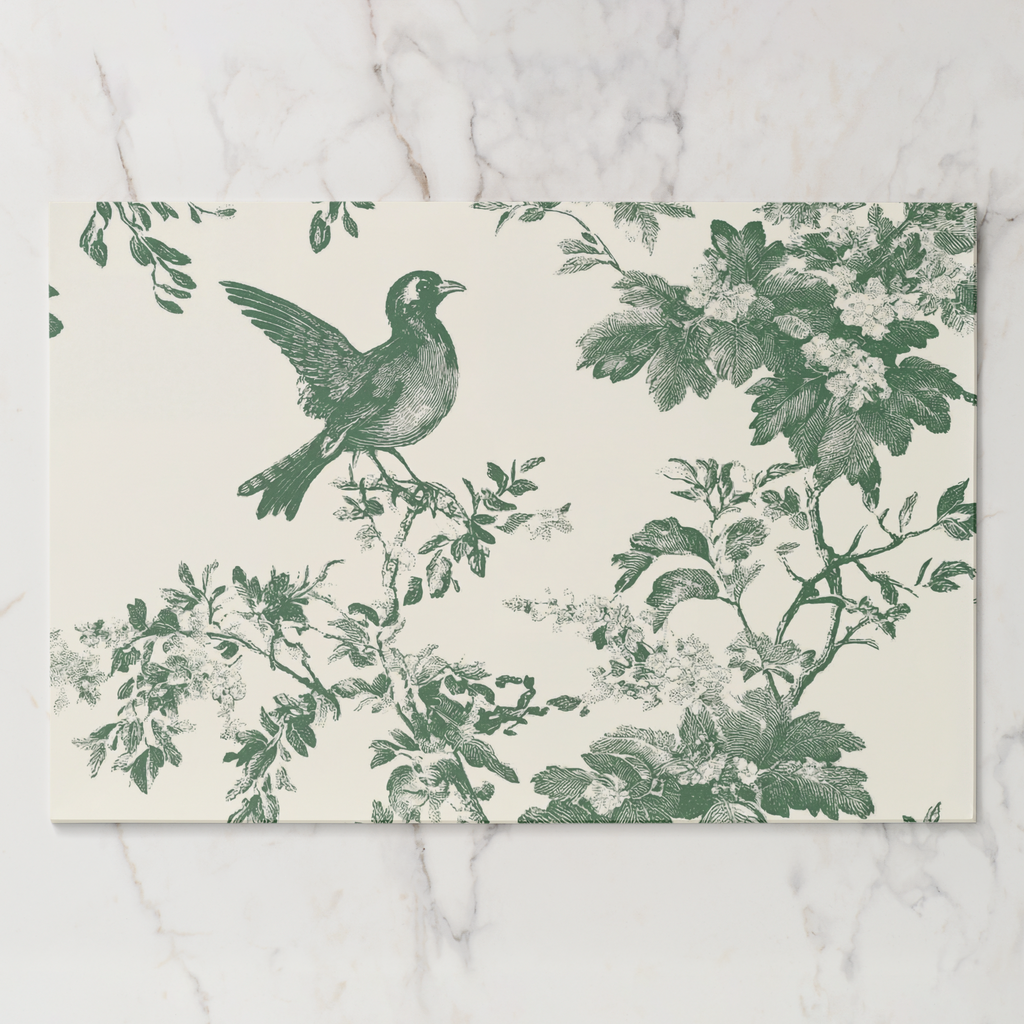L'oiseau Green Toile Tear Away Paper Placemat
