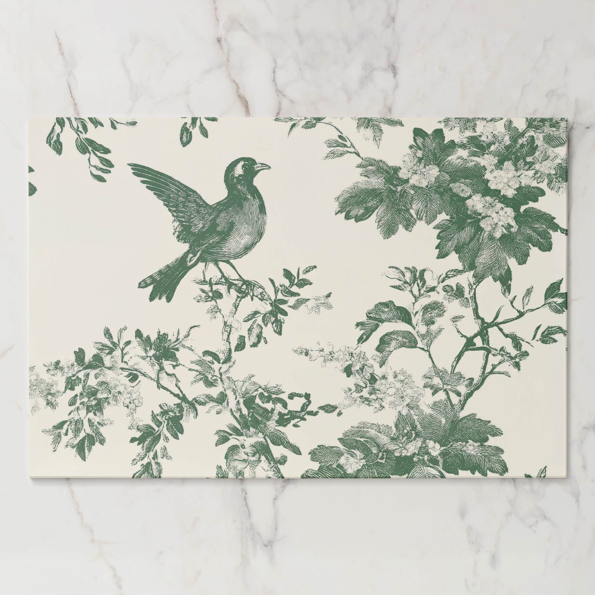 L'oiseau Green Toile Tear Away Paper Placemat