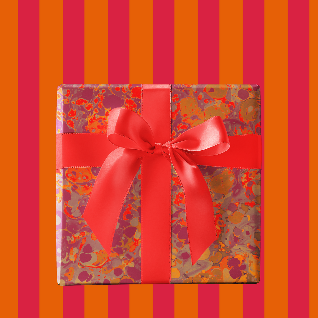 Les Fleur Chrimson Marble Gift Wrap