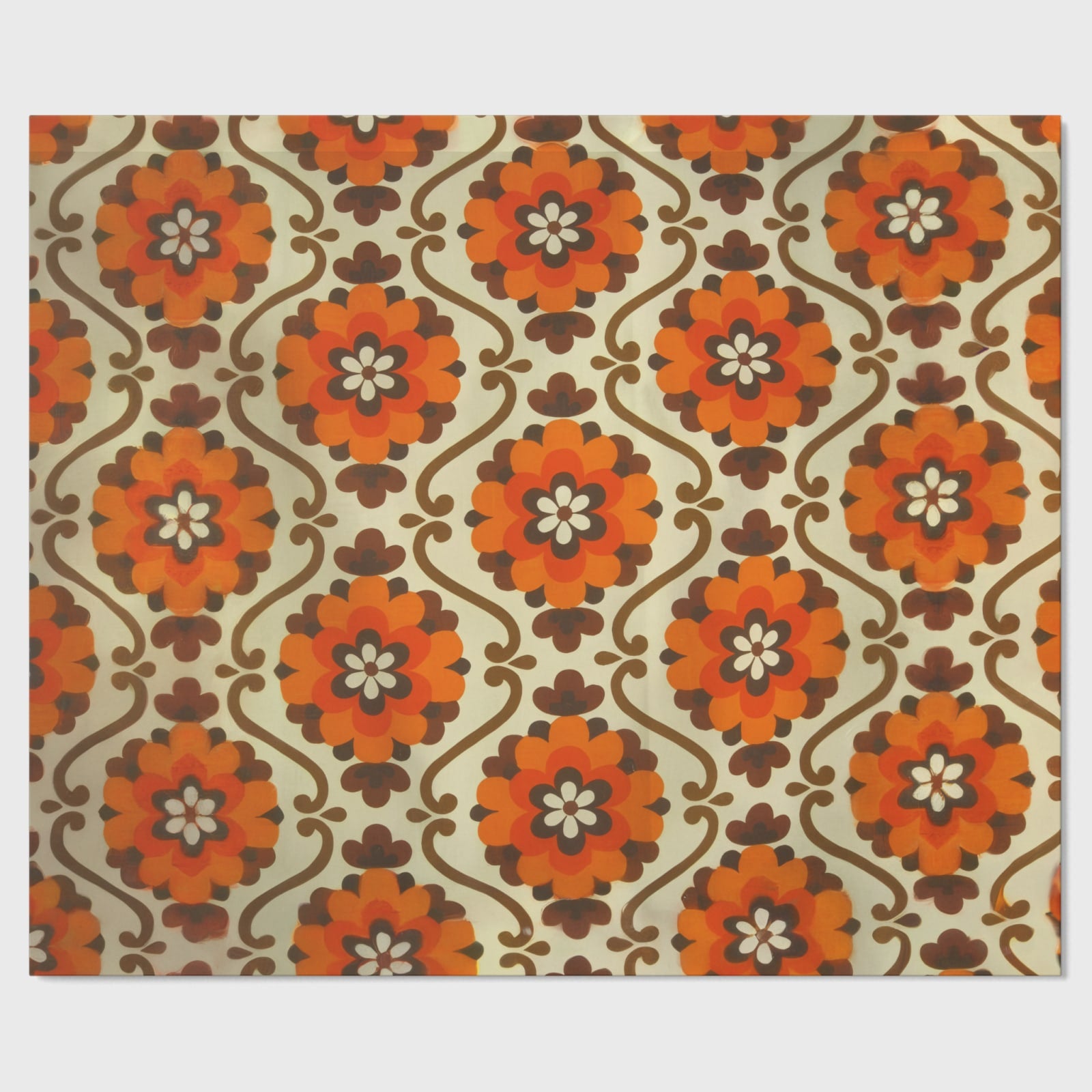 Flower Power paper table runner, pattern flat