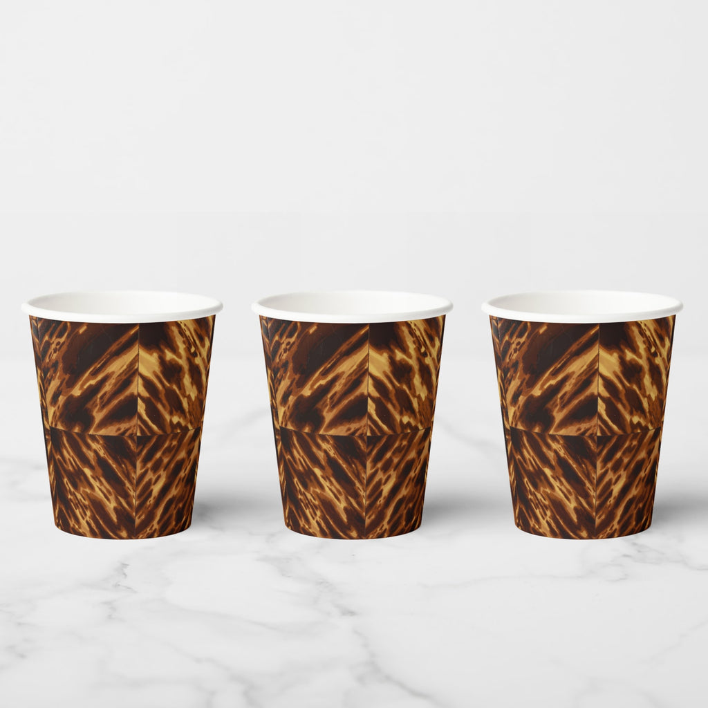Bee Bomb Tortoiseshell paper party cups, set