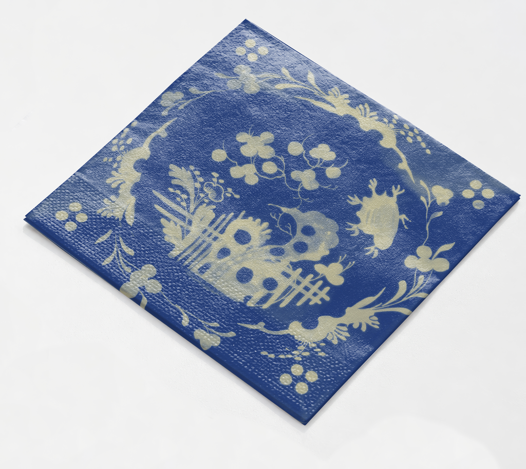 Vintage Voyagers France Cobalt Cocktail Napkin