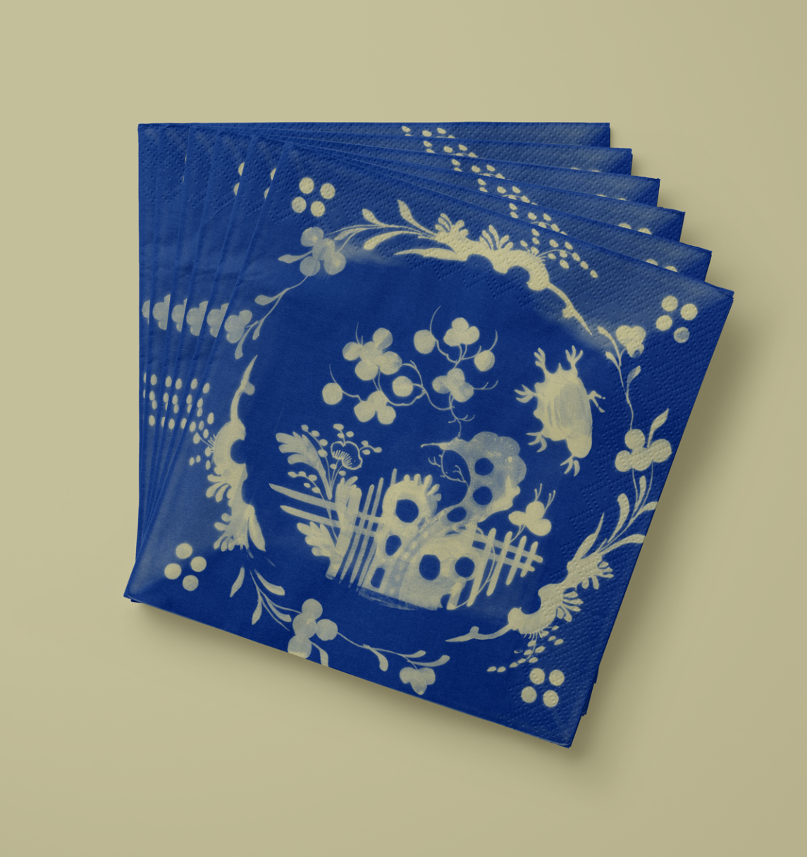 Vintage Voyagers France Cobalt Cocktail Napkin