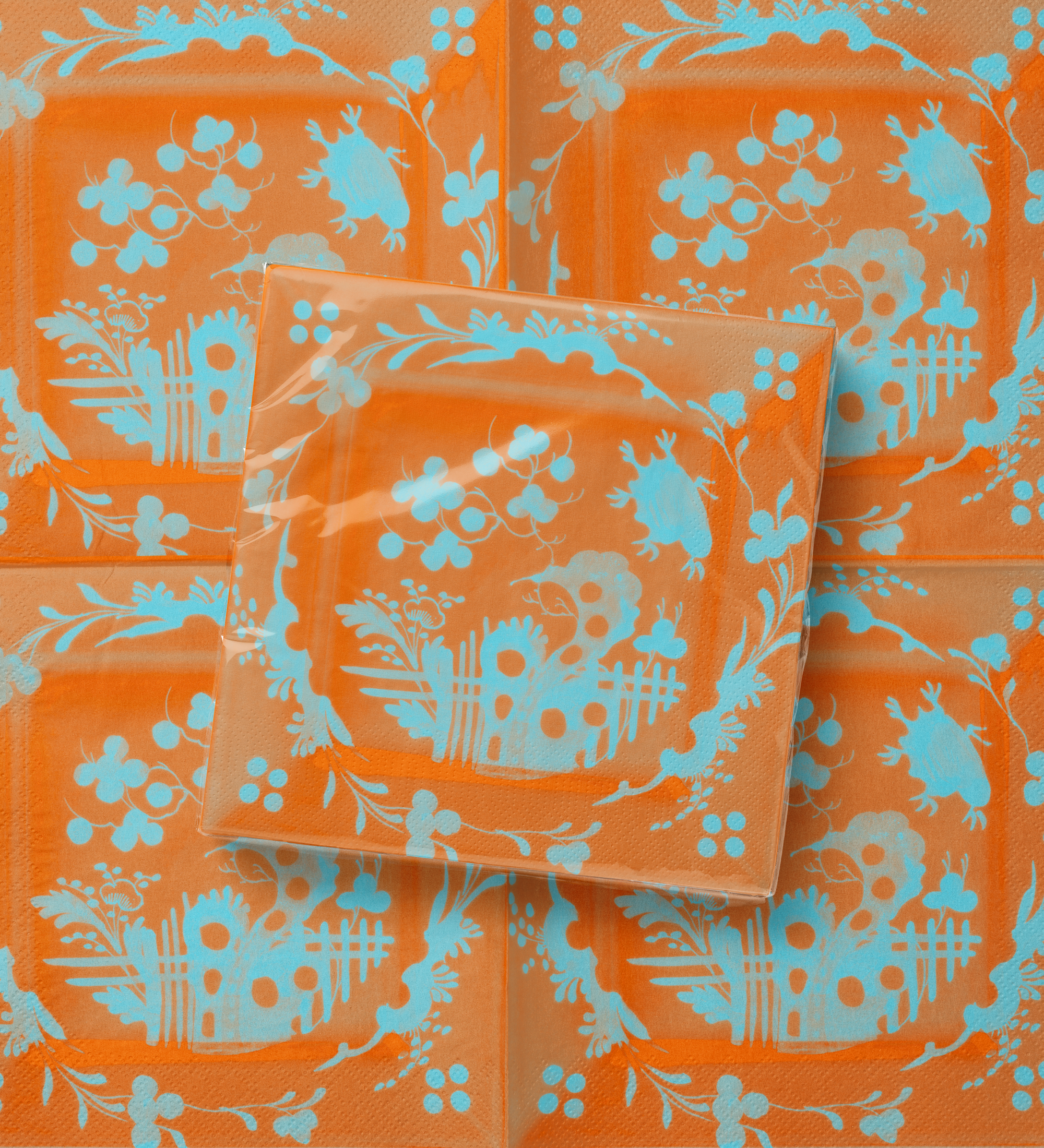 Vintage Voyagers France Orange Dinner Napkins