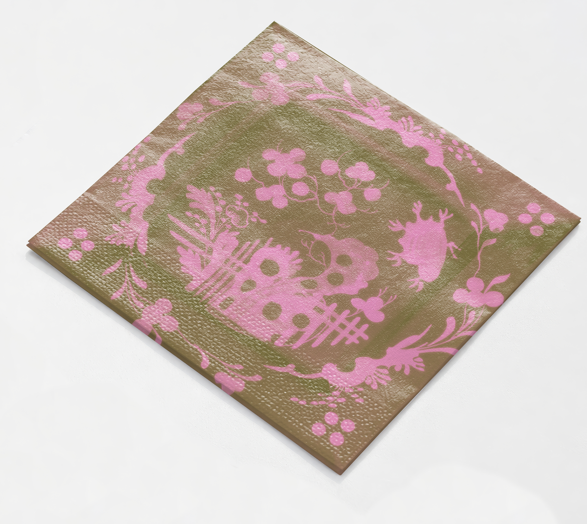 Vintage Voyagers France Pink Cocktail Napkin