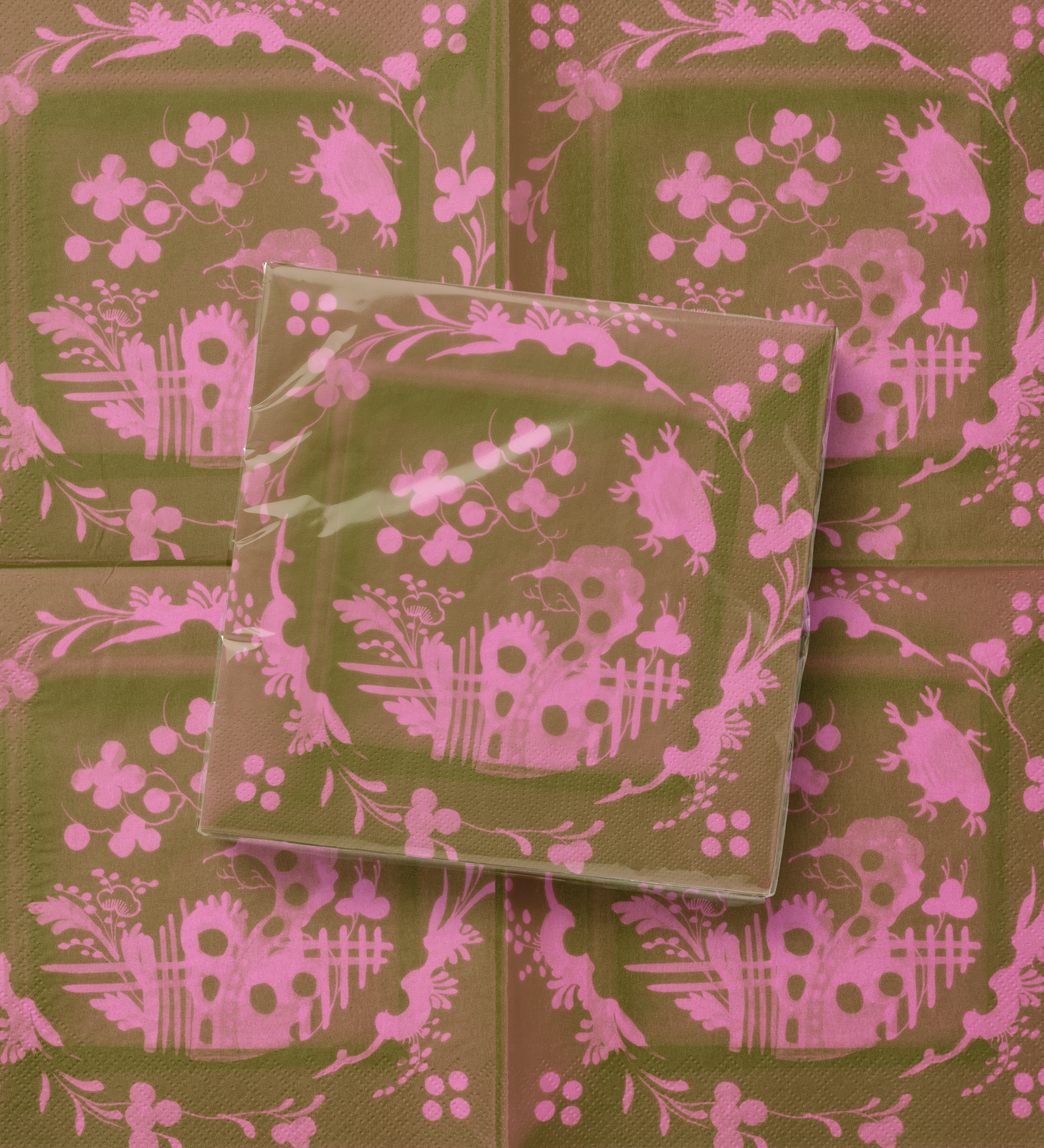 Vintage Voyagers France Pink Dinner Napkin