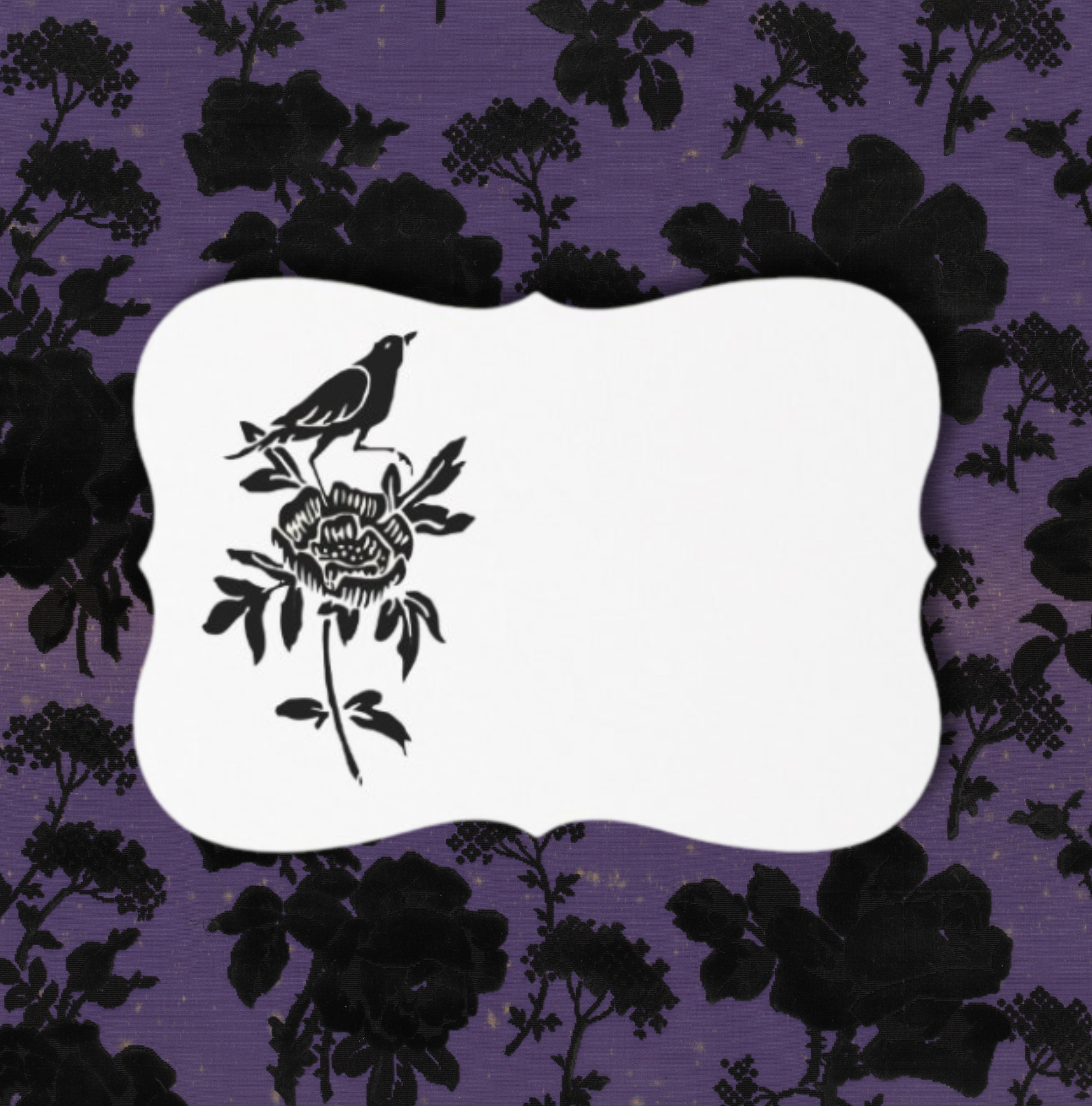 Vintage Voyagers France Black Crow Halloween Place Card
