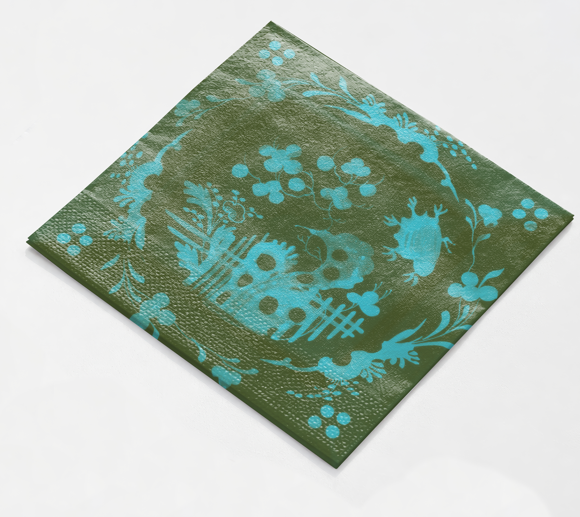 Vintage Voyagers France Teal Cocktail Napkin