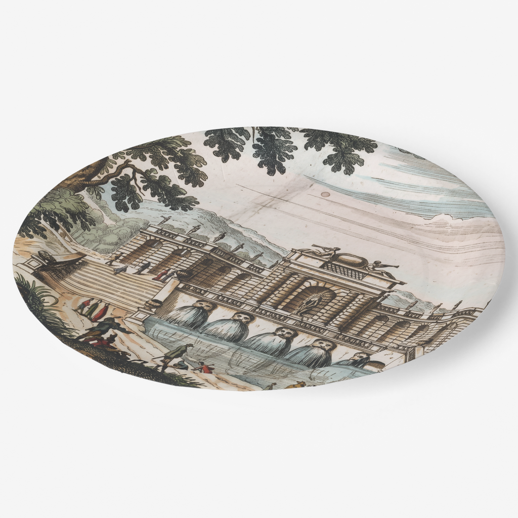 Vintage Voyagers France Water Chateau Paper Party Plate