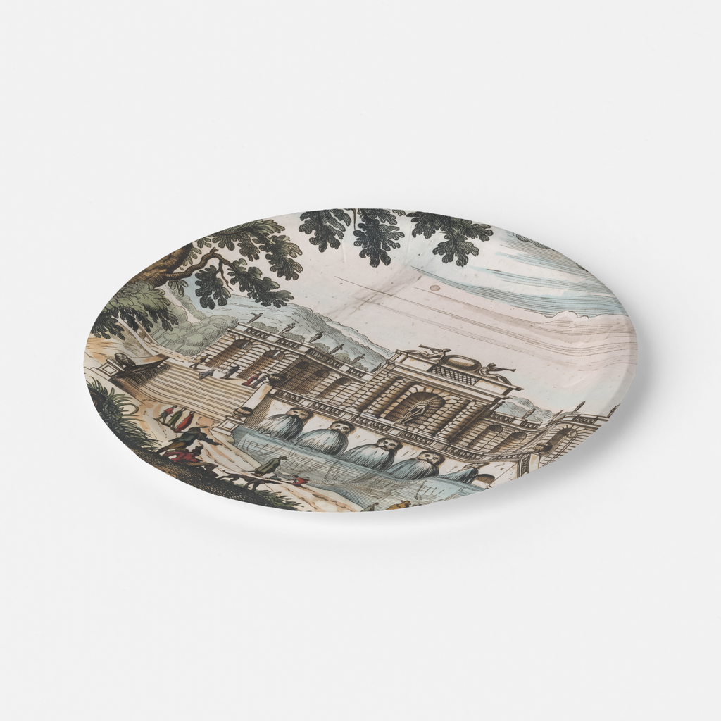 Vintage Voyagers France Water Chateau Paper Party Plate