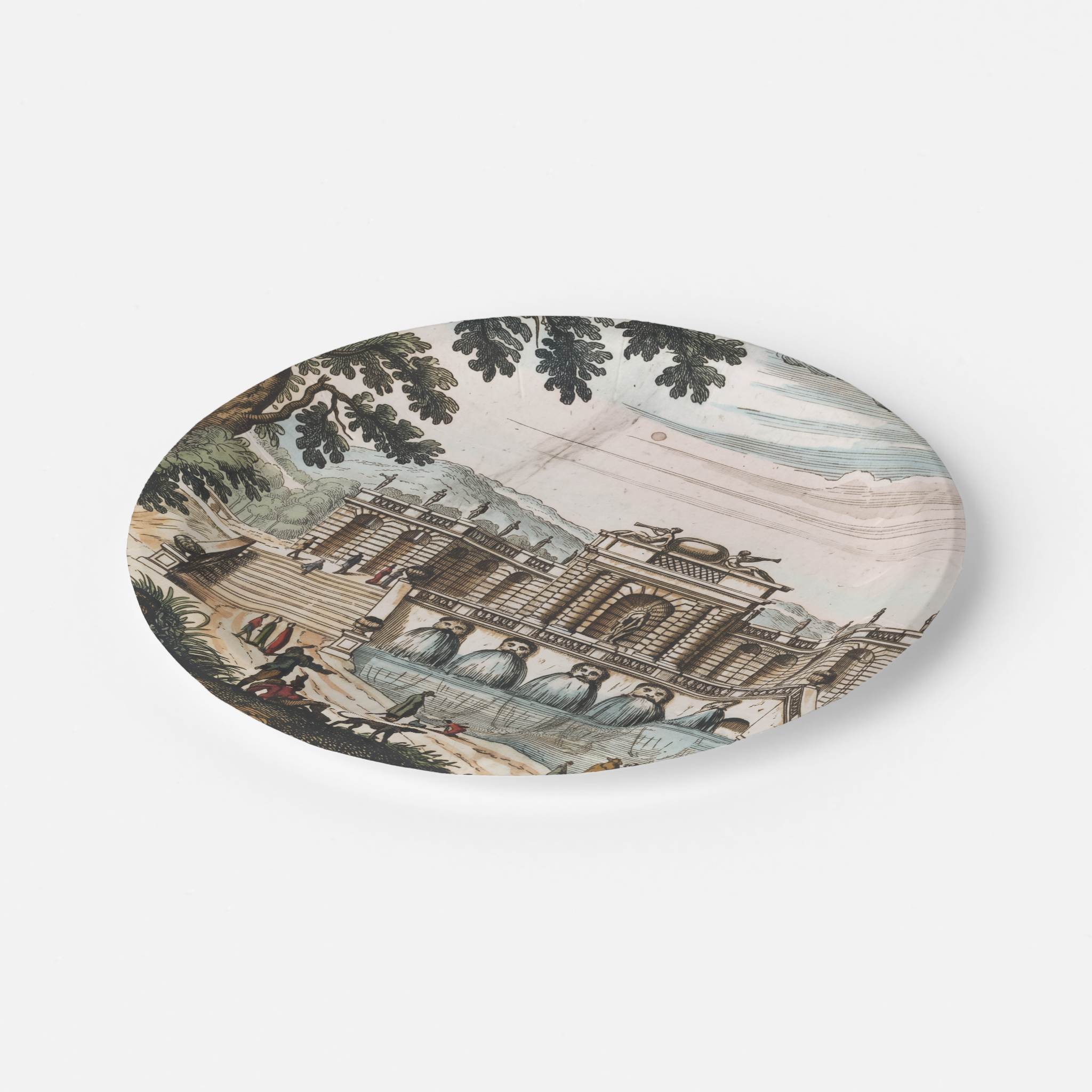 Vintage Voyagers France Water Chateau Paper Party Plate