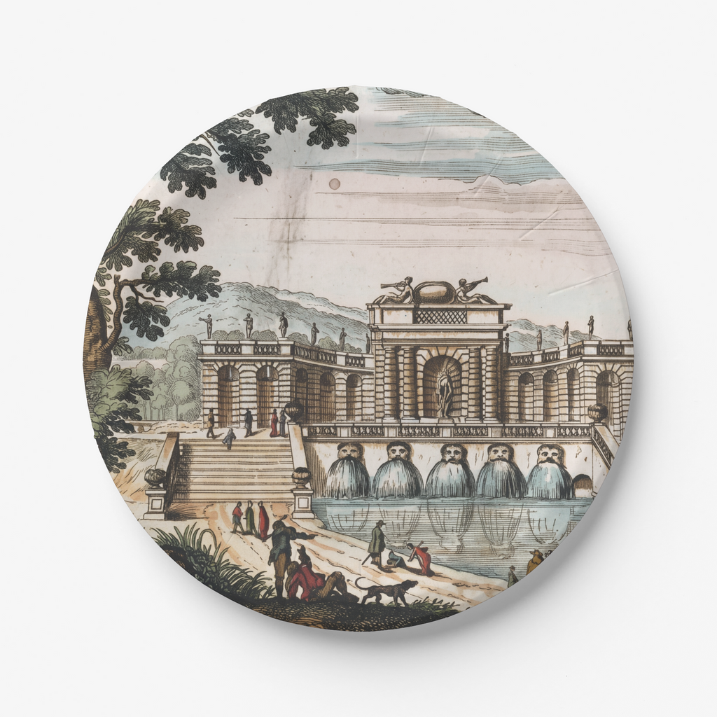 Vintage Voyagers France Water Chateau Paper Party Plate