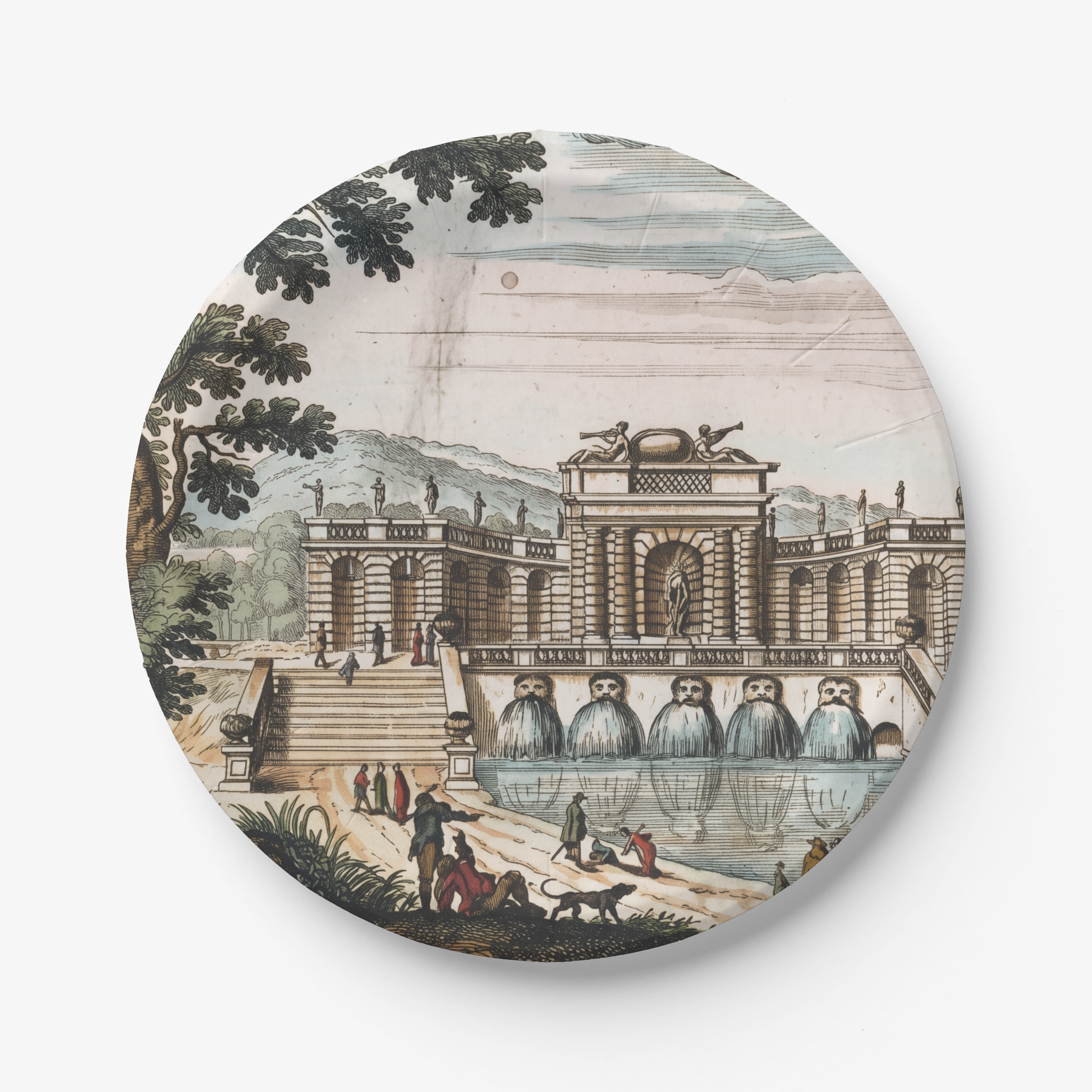 Vintage Voyagers France Water Chateau Paper Party Plate