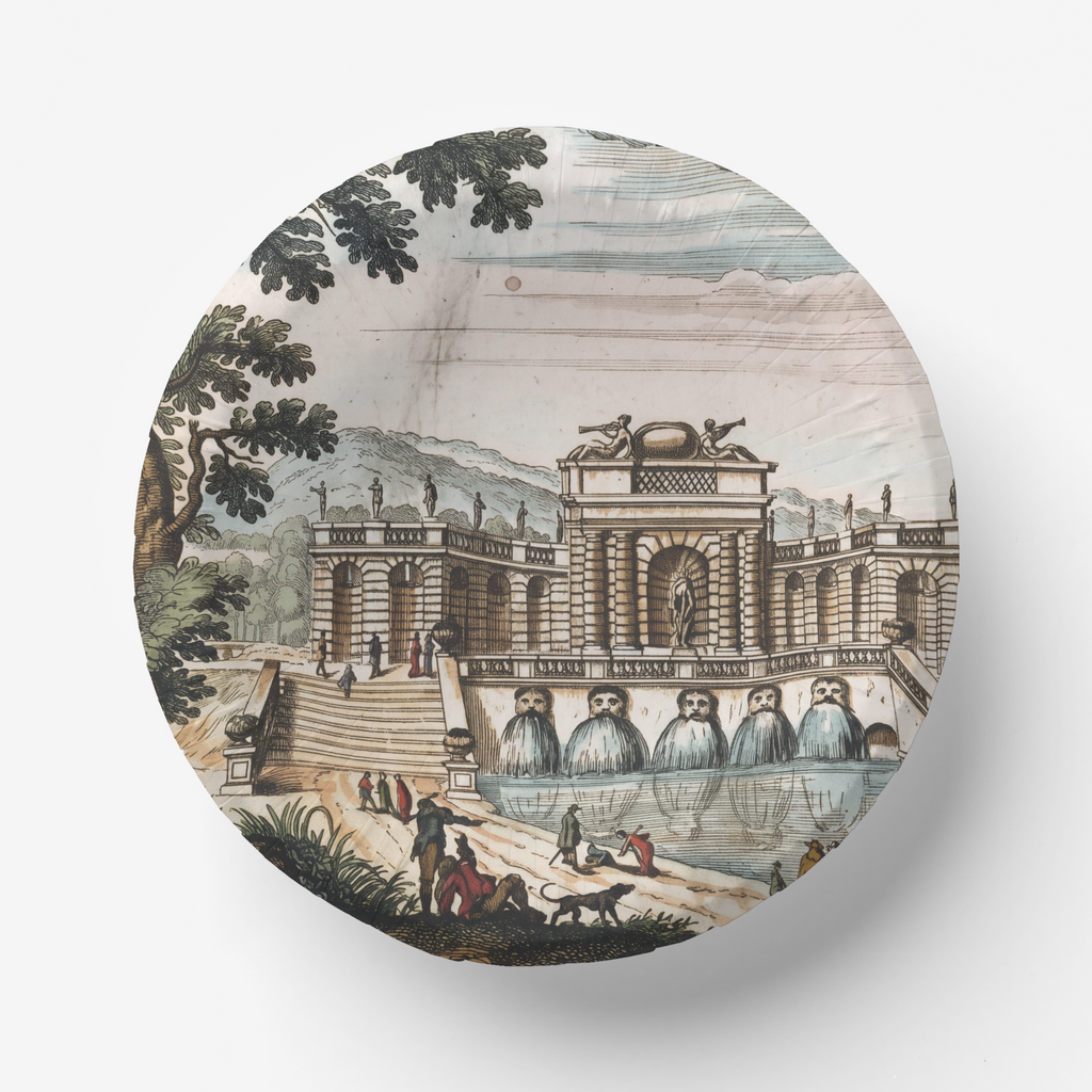 Vintage Voyagers France Water Chateau Paper Party Plate