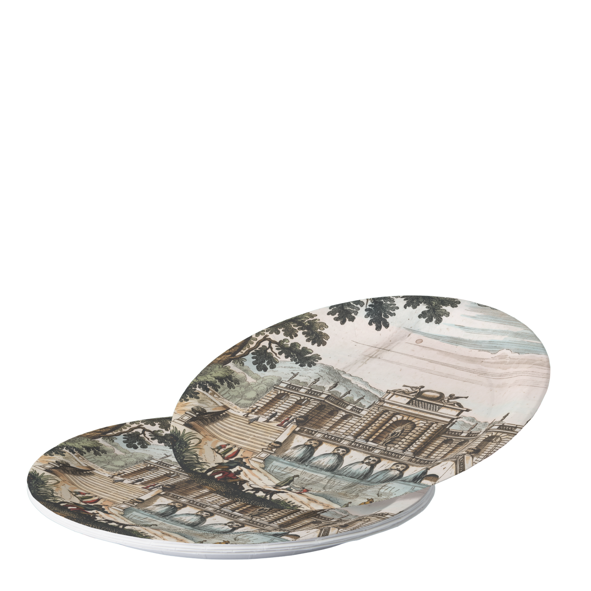 Vintage Voyagers France Water Chateau Paper Party Plate