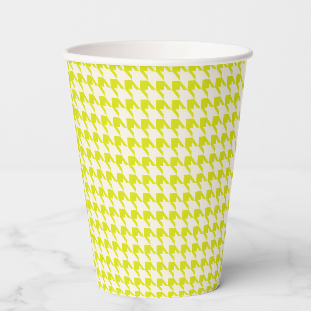 Vintage Voyagers France Acid Houndstooth Paper Party Cup