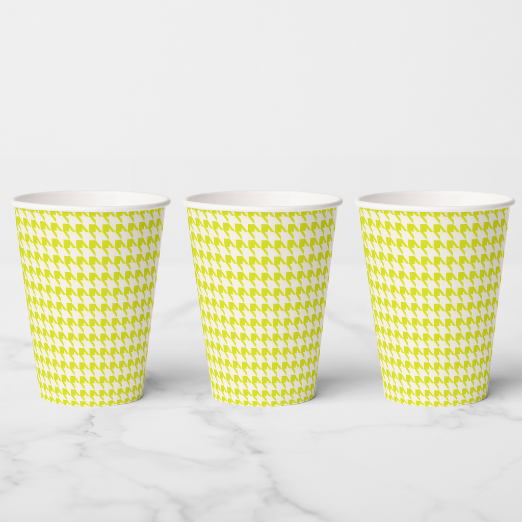 Vintage Voyagers France Acid Houndstooth Paper Party Cup